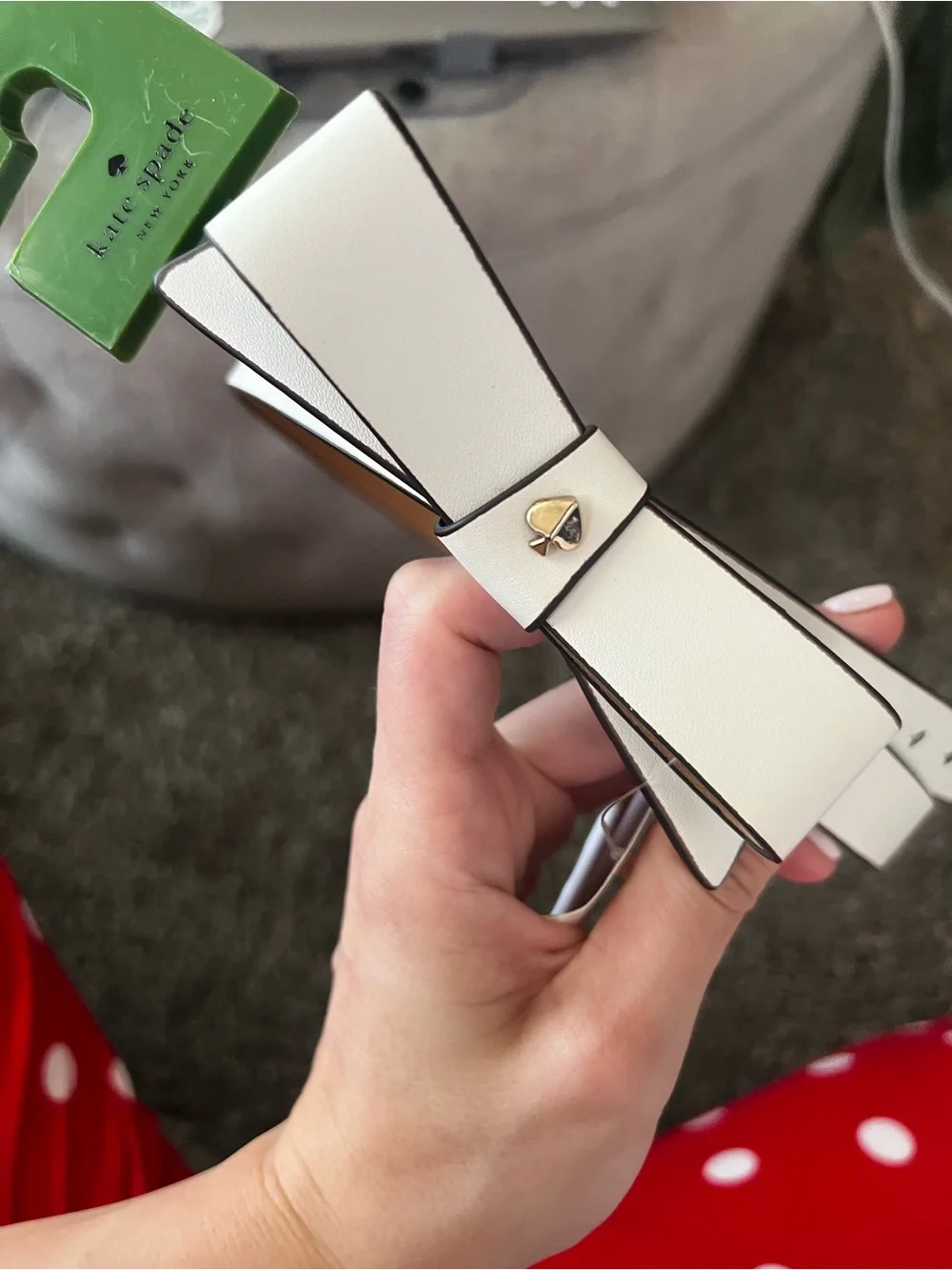 NWT kate spade Ivory Bow Leather Belt